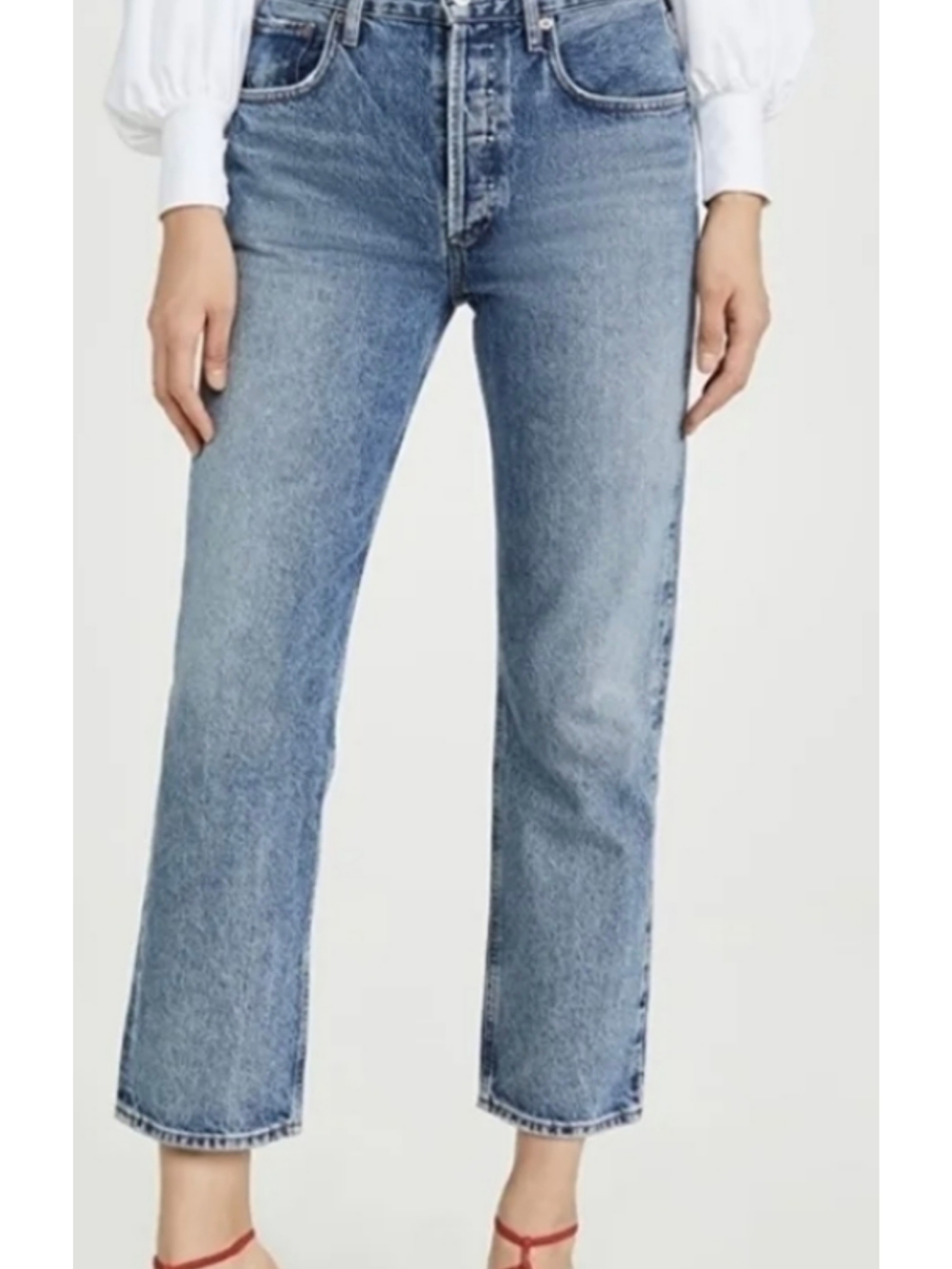 Agolde RIPLEY Mid Rise Straight-Leg Jeans In Forefit Size 31